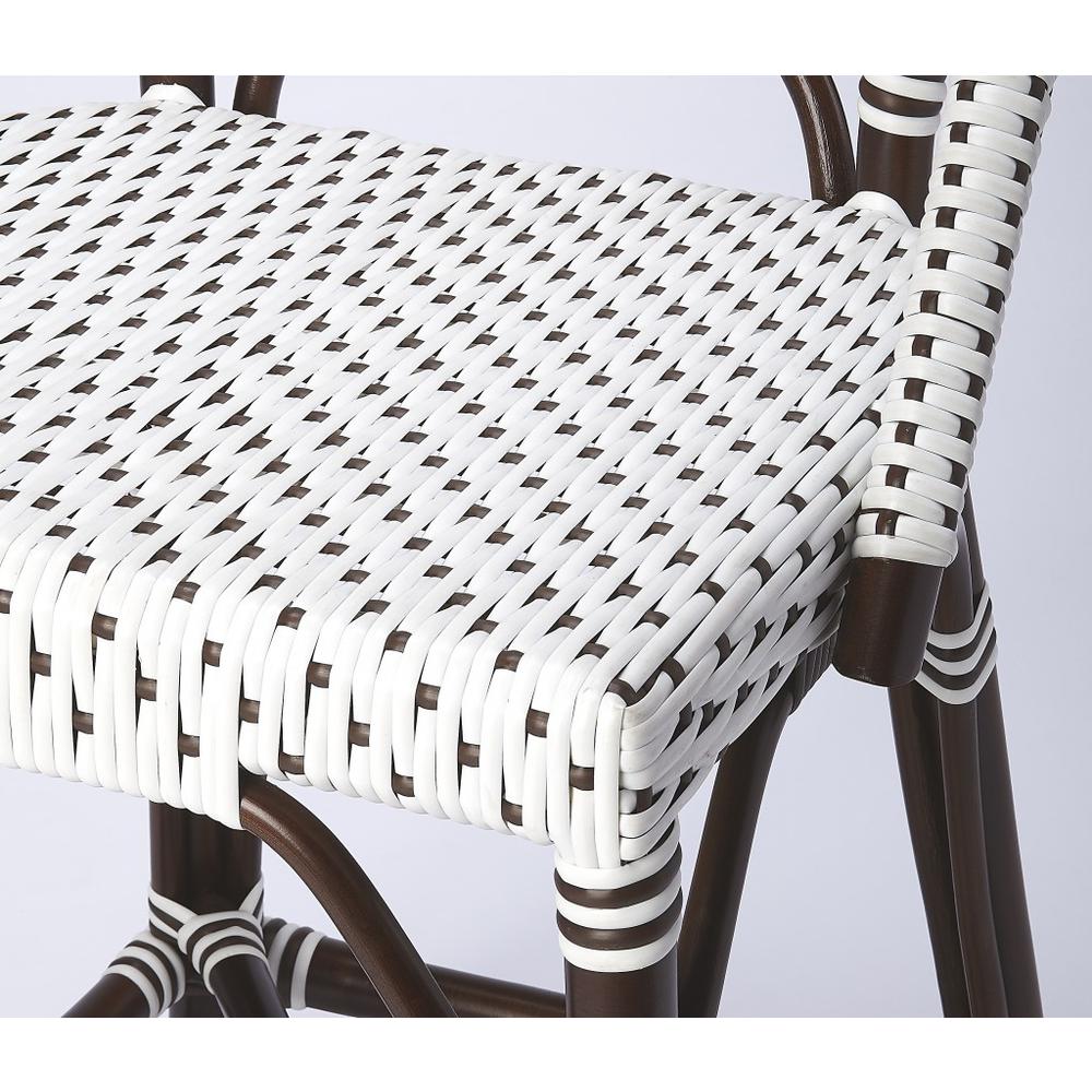 White and Chocolate Rattan Counter Stool White. Picture 2