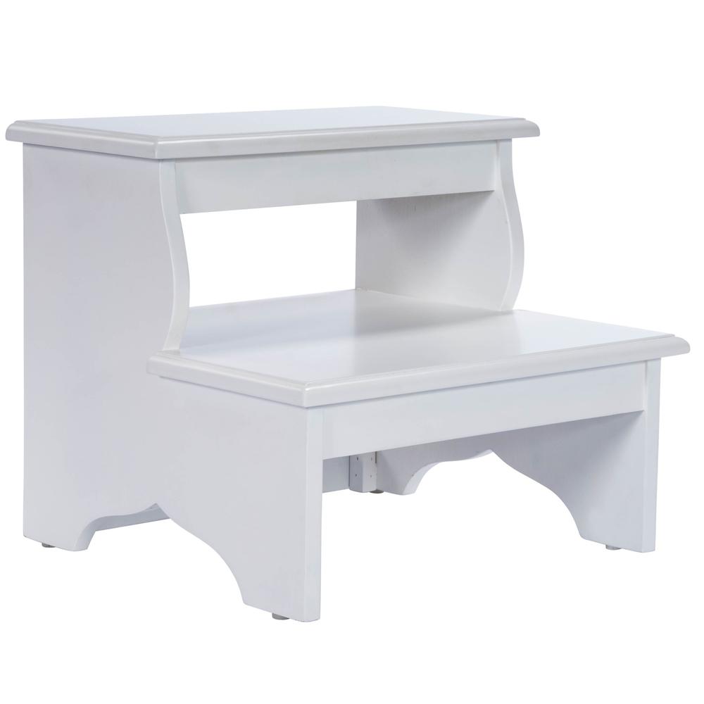 Handcrafted White Step Stool White. Picture 1