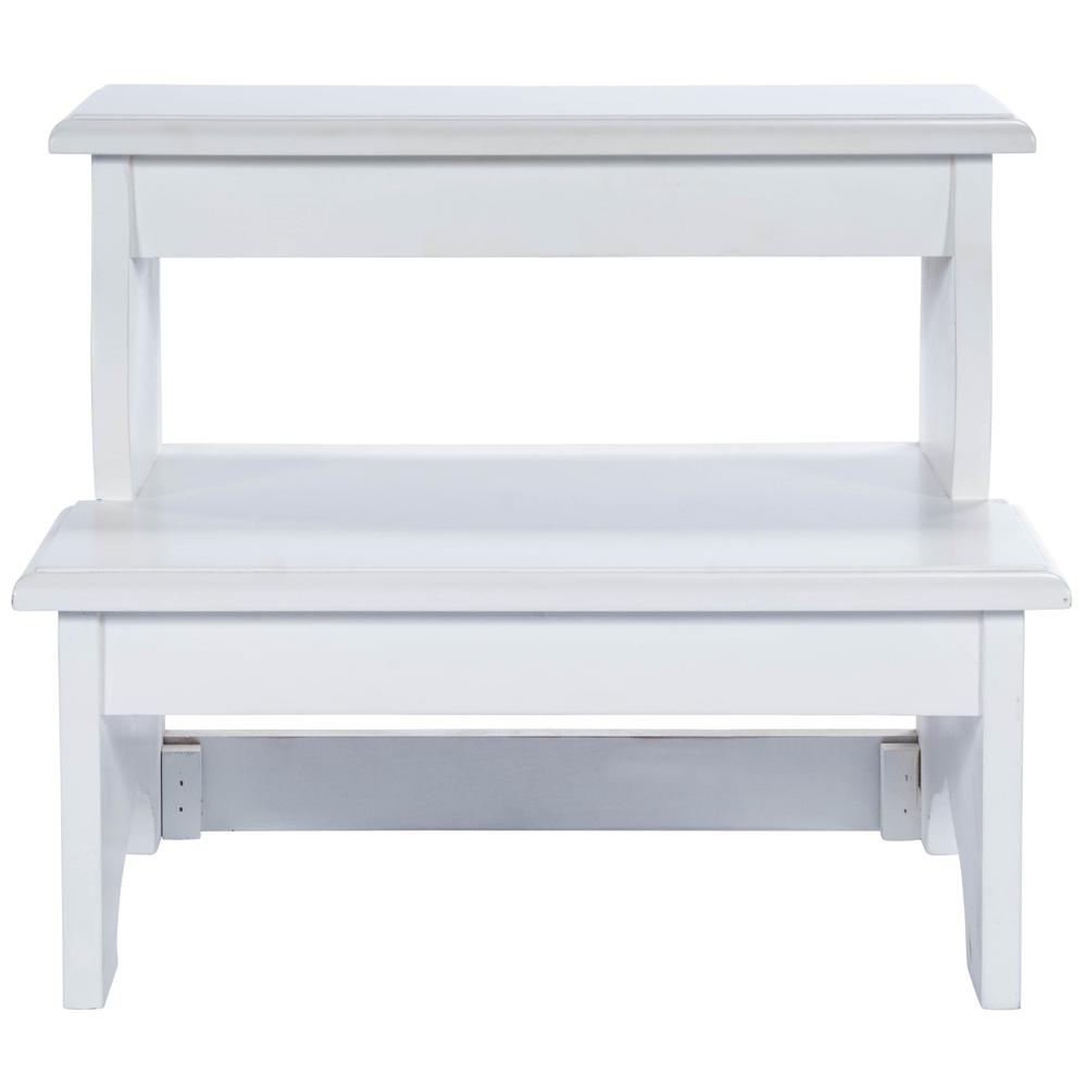 Handcrafted White Step Stool White. Picture 2