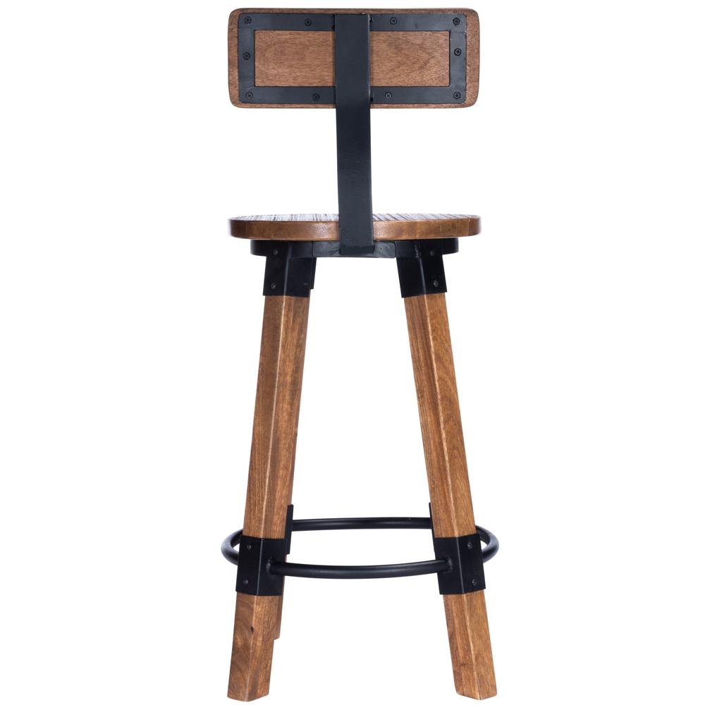 Sturdy Wood and Metal Counter Stool Natural Wood. Picture 4