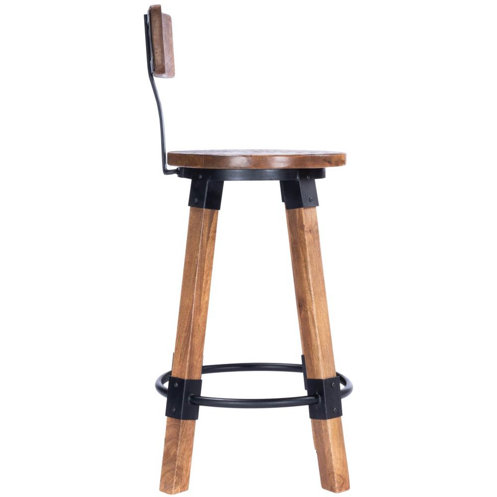 Sturdy Wood and Metal Counter Stool Natural Wood. Picture 5