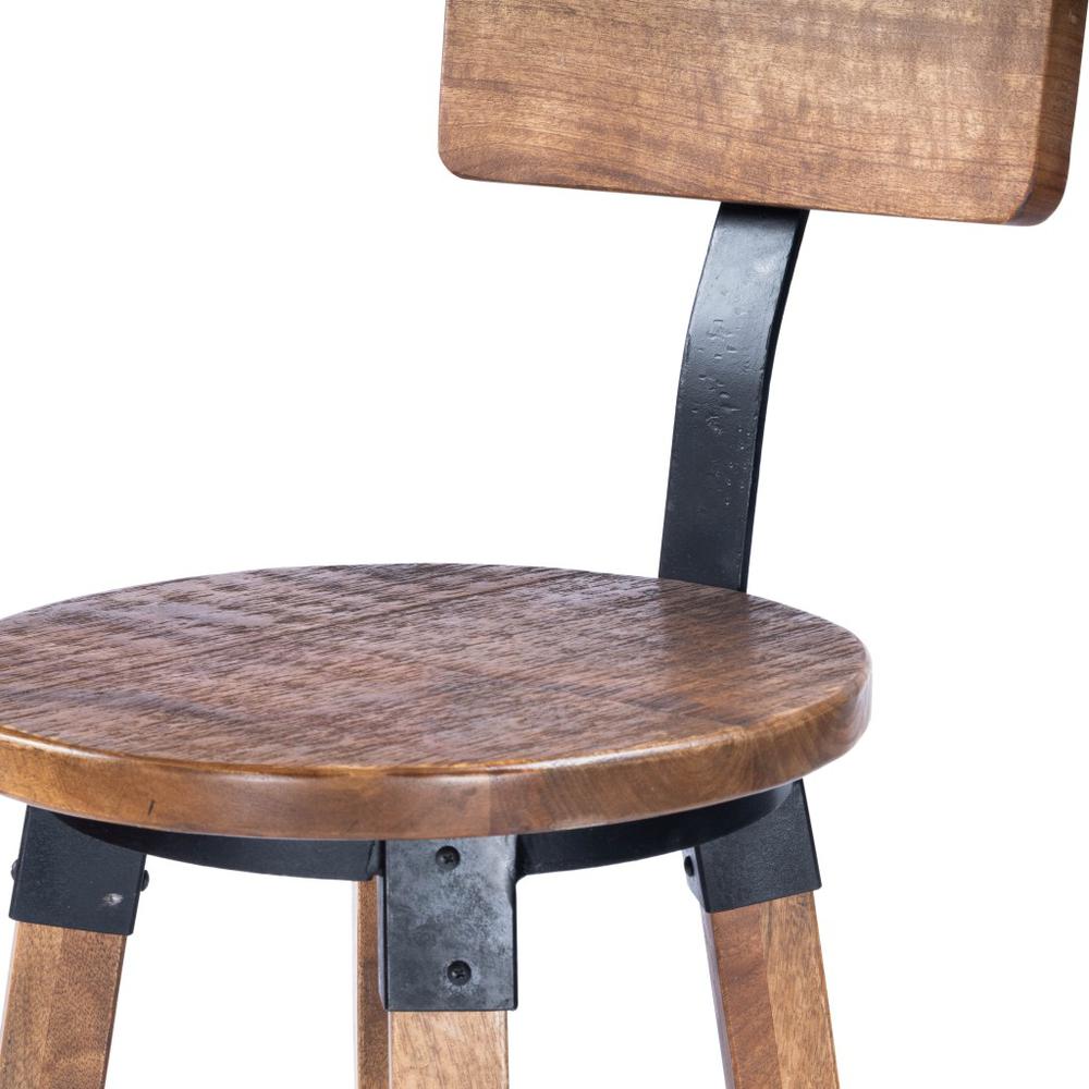 Sturdy Wood and Metal Bar Stool Natural Wood. Picture 8