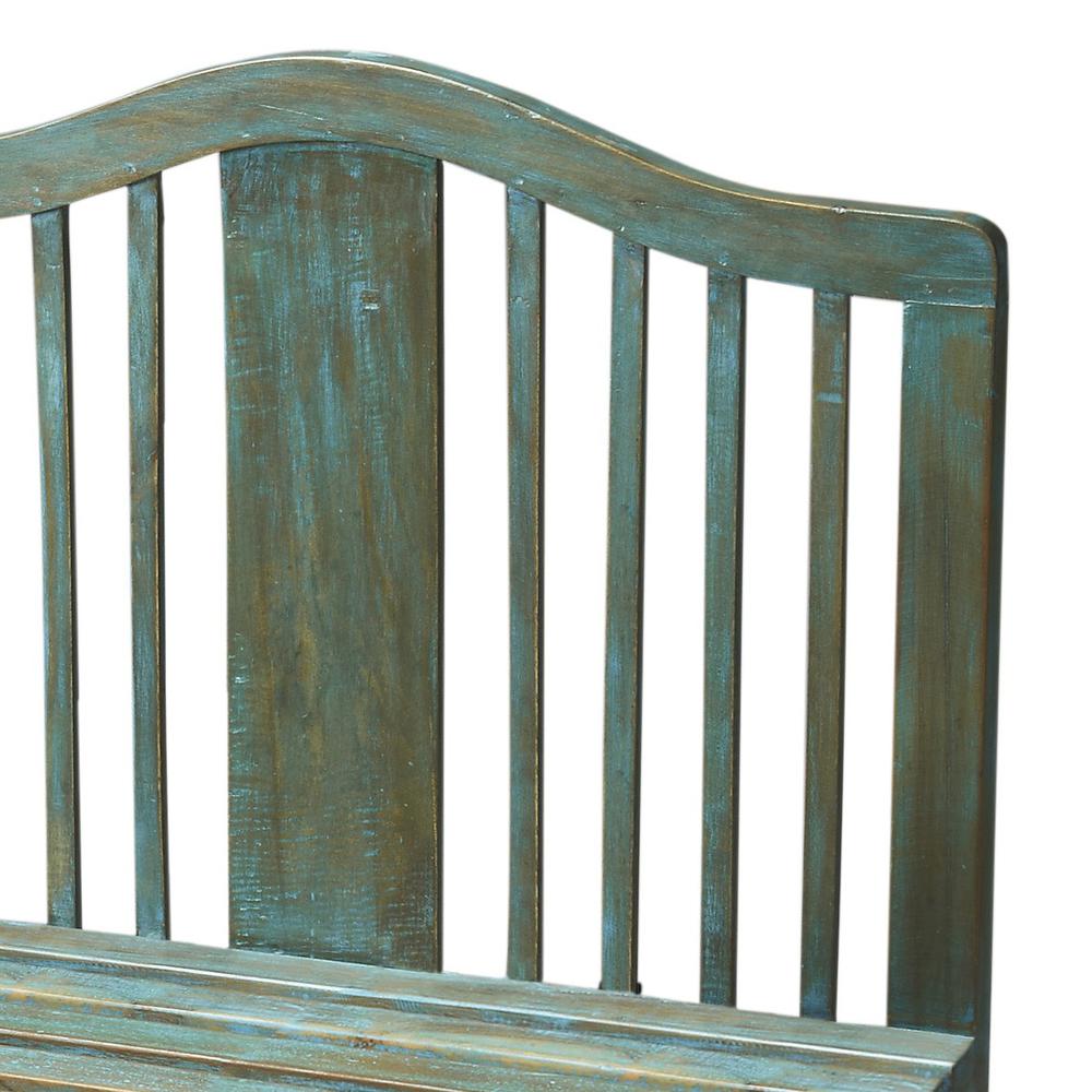 Antiqued Blue Solid Wood Bench Assorted. Picture 2