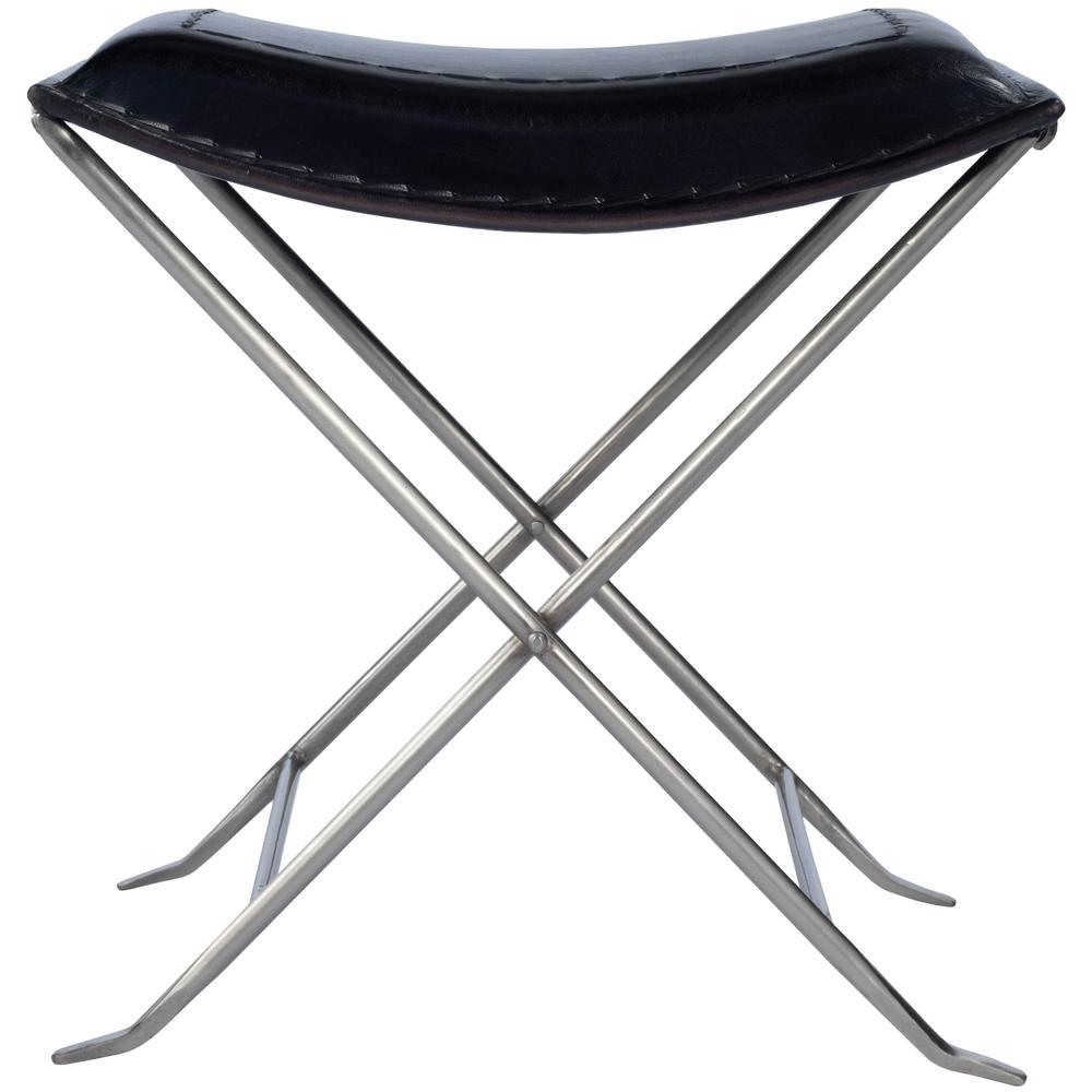 Modern Black Leather Stool Black. Picture 2