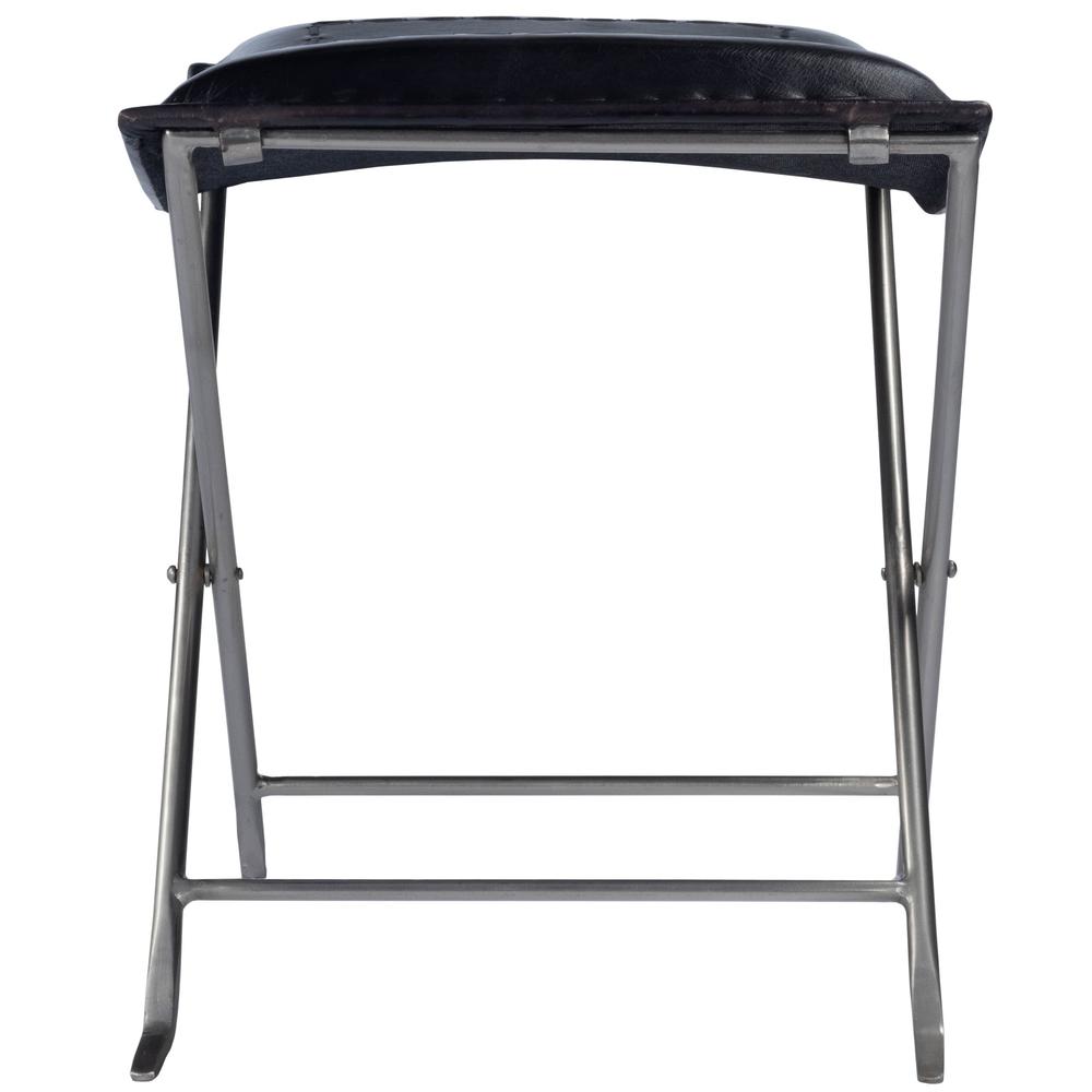 Modern Black Leather Stool Black. Picture 3