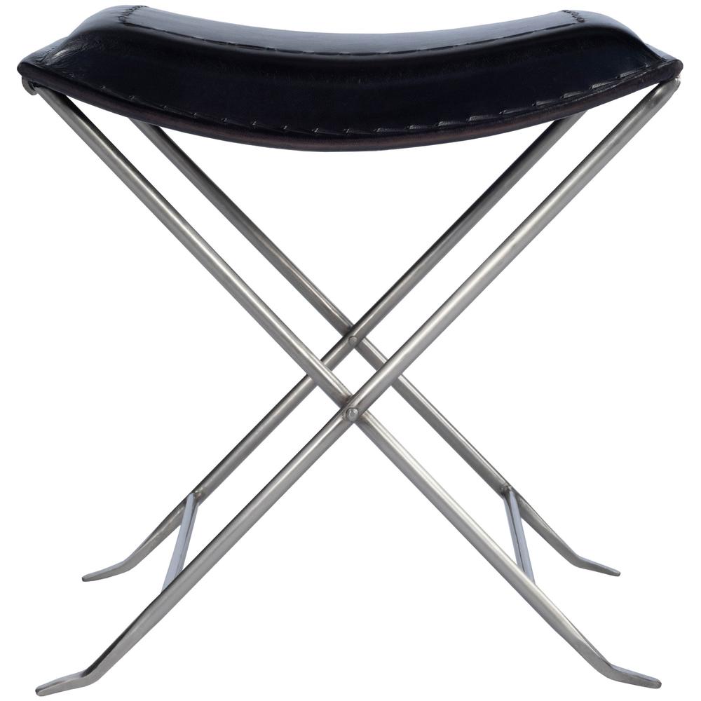 Modern Black Leather Stool Black. Picture 4