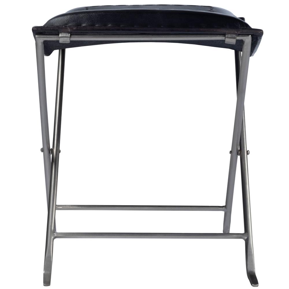 Modern Black Leather Stool Black. Picture 5