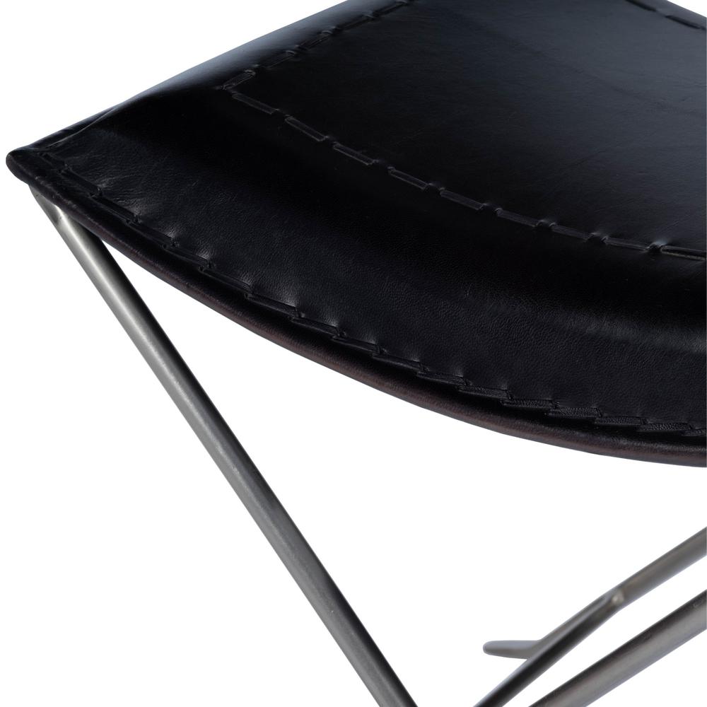 Modern Black Leather Stool Black. Picture 8