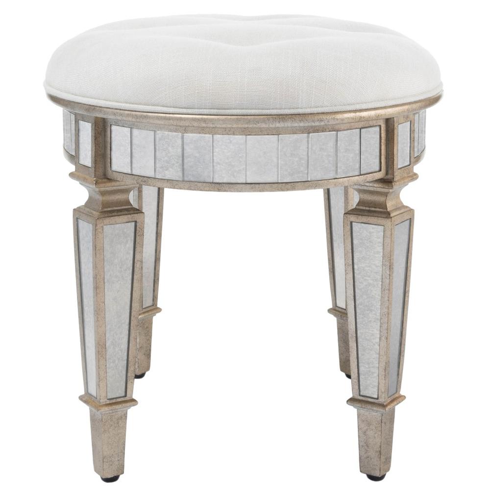 Modern Mirrored Vanity Stool Silver. Picture 5