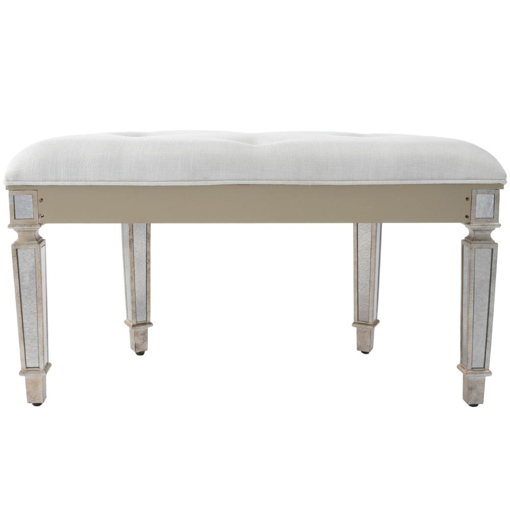 Modern Mirrored Crescent Bench Silver. Picture 4