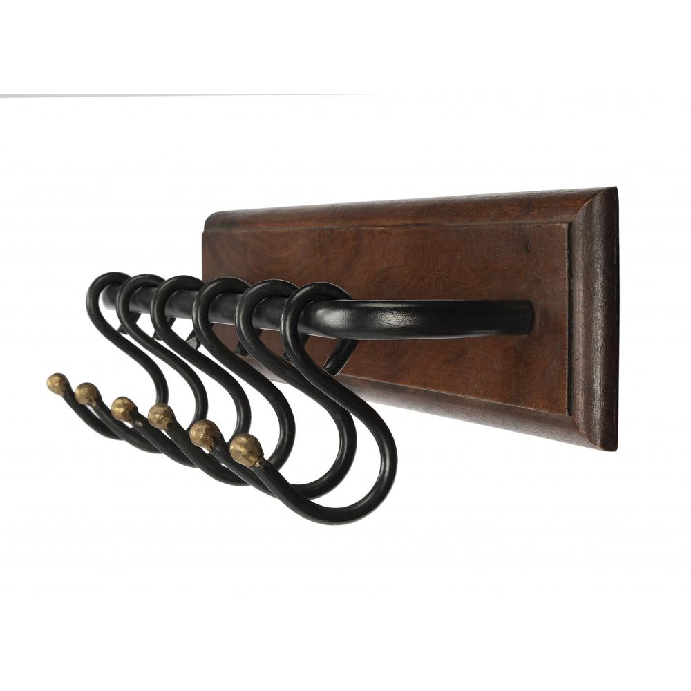 Glendo Iron & Wood Wall Rack Brown. Picture 2