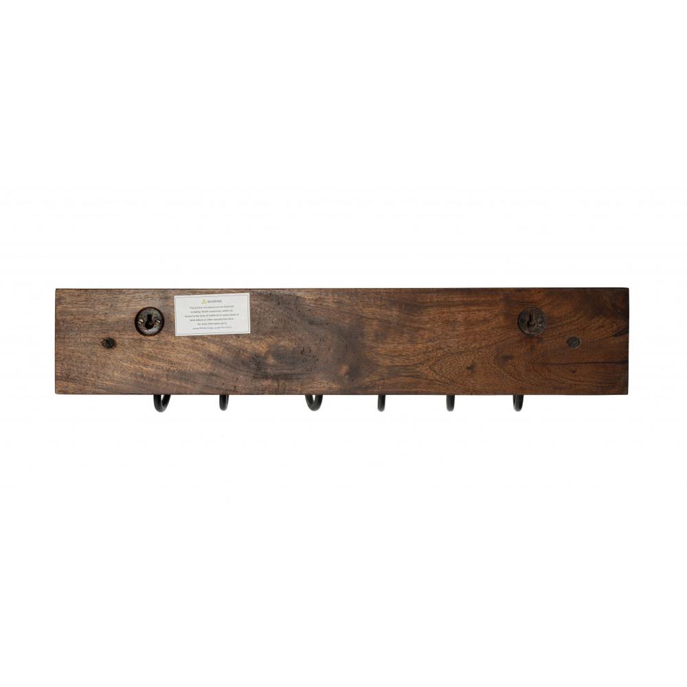 Glendo Iron & Wood Wall Rack Brown. Picture 4