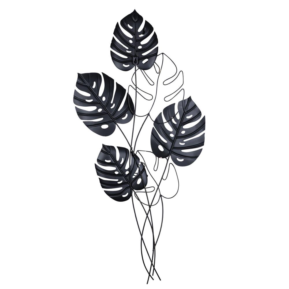 Tropical Leaf Themed Metal Wall Décor Multi. Picture 5