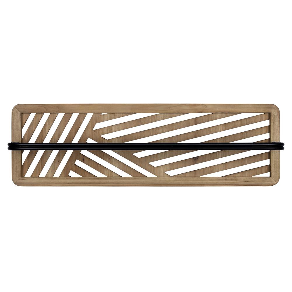 Cut Out Design Wood and Metal Towel Rack Multi. Picture 1