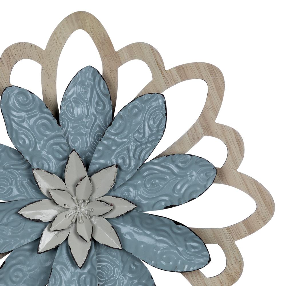 Blue Embossed Floral Wall Décor Multi. Picture 3