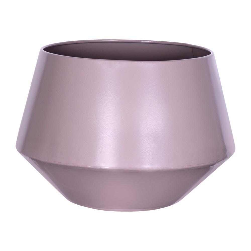 Pink Hexagonal Planter with Wooden Base Light Purple. Picture 7
