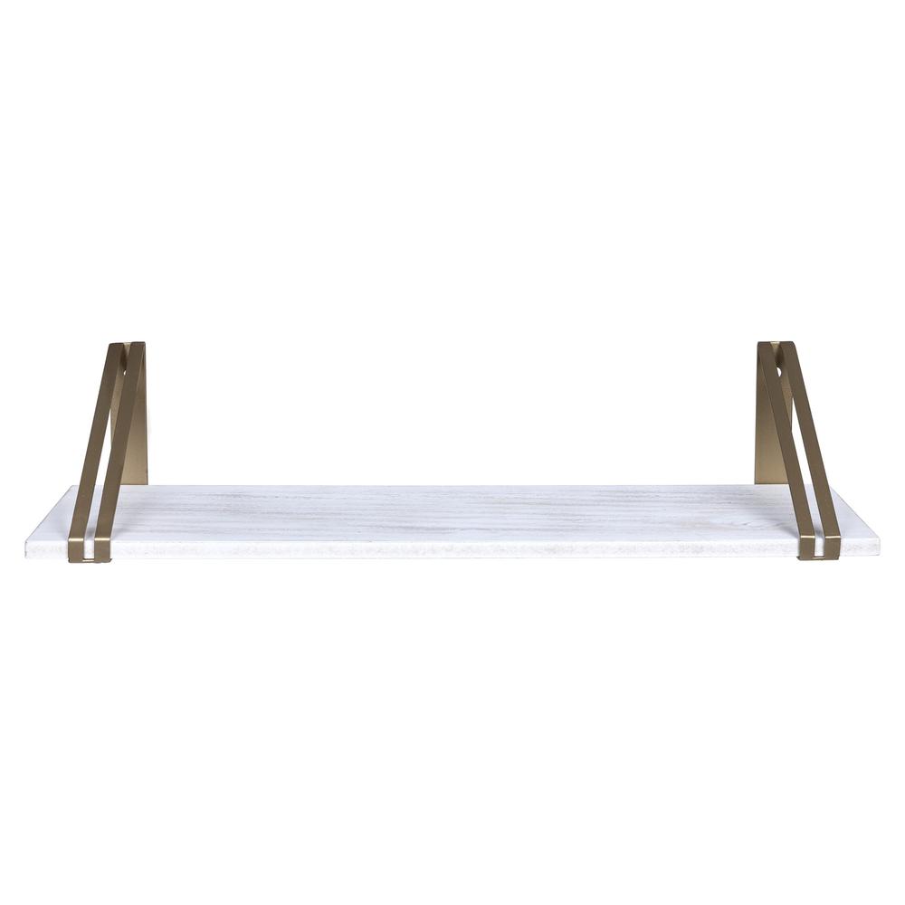 White and Gold Metal Wall Shelf Multi. Picture 1