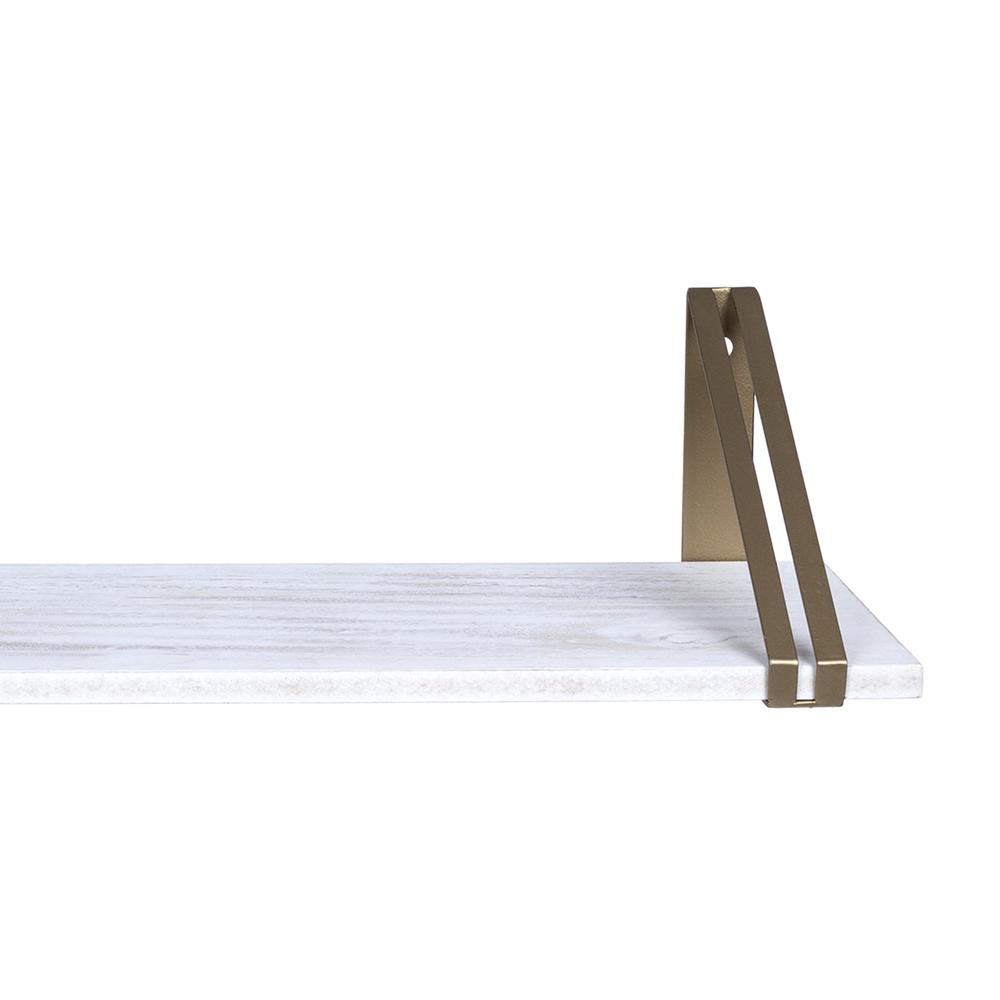 White and Gold Metal Wall Shelf Multi. Picture 3