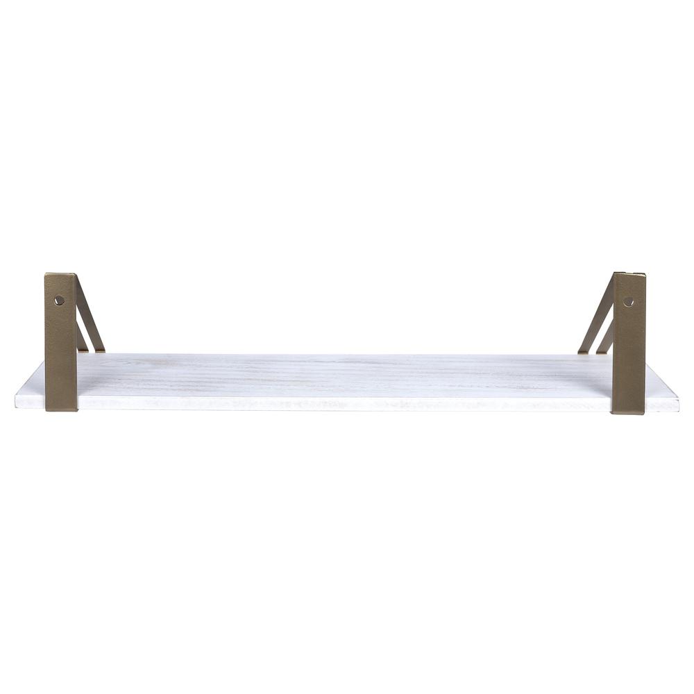 White and Gold Metal Wall Shelf Multi. Picture 5