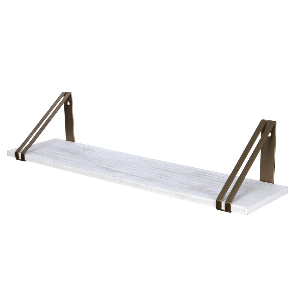 White and Gold Metal Wall Shelf Multi. Picture 7