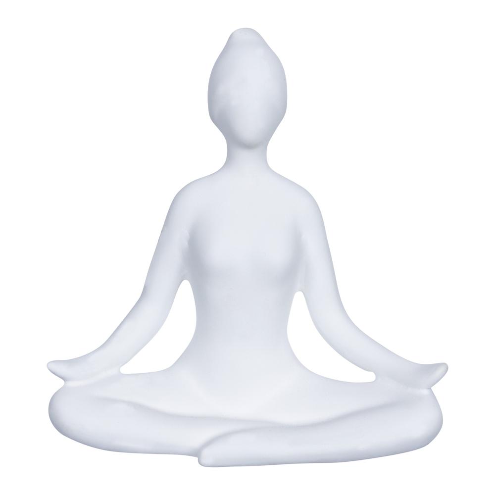 Minimal White Meditation Statue White. The main picture.