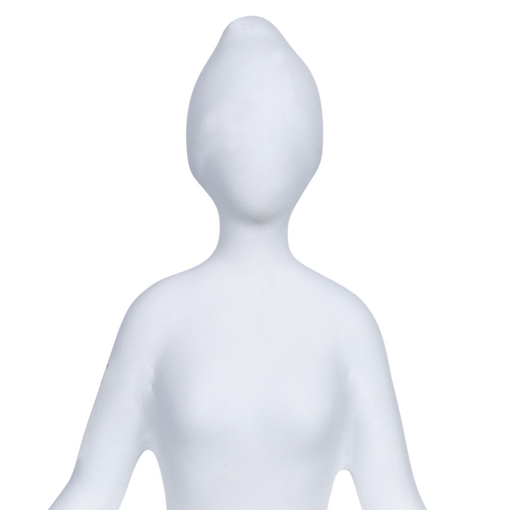 Minimal White Meditation Statue White. Picture 3