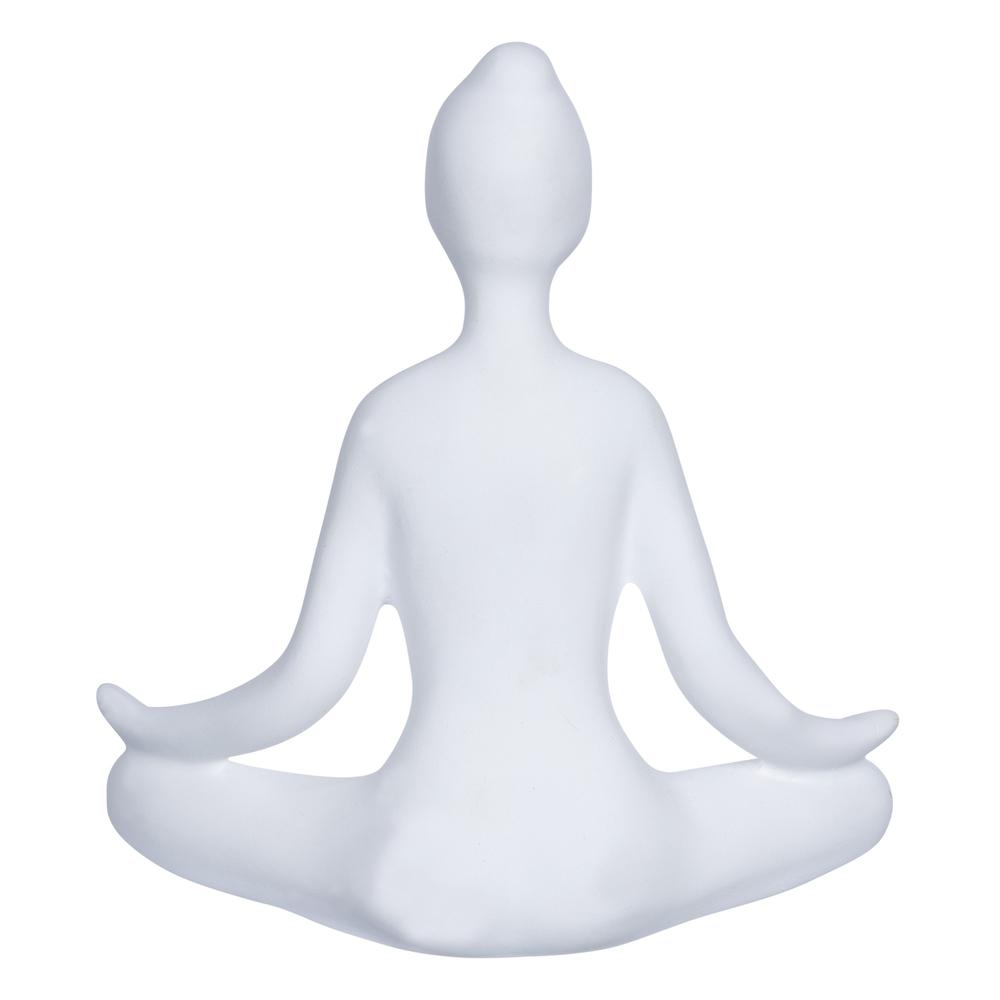 Minimal White Meditation Statue White. Picture 5