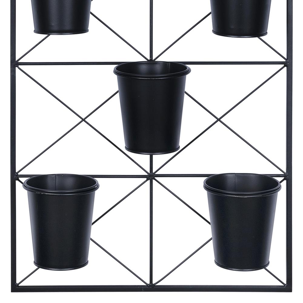 Metal Plant Pots Wall Hanging Black. Picture 3