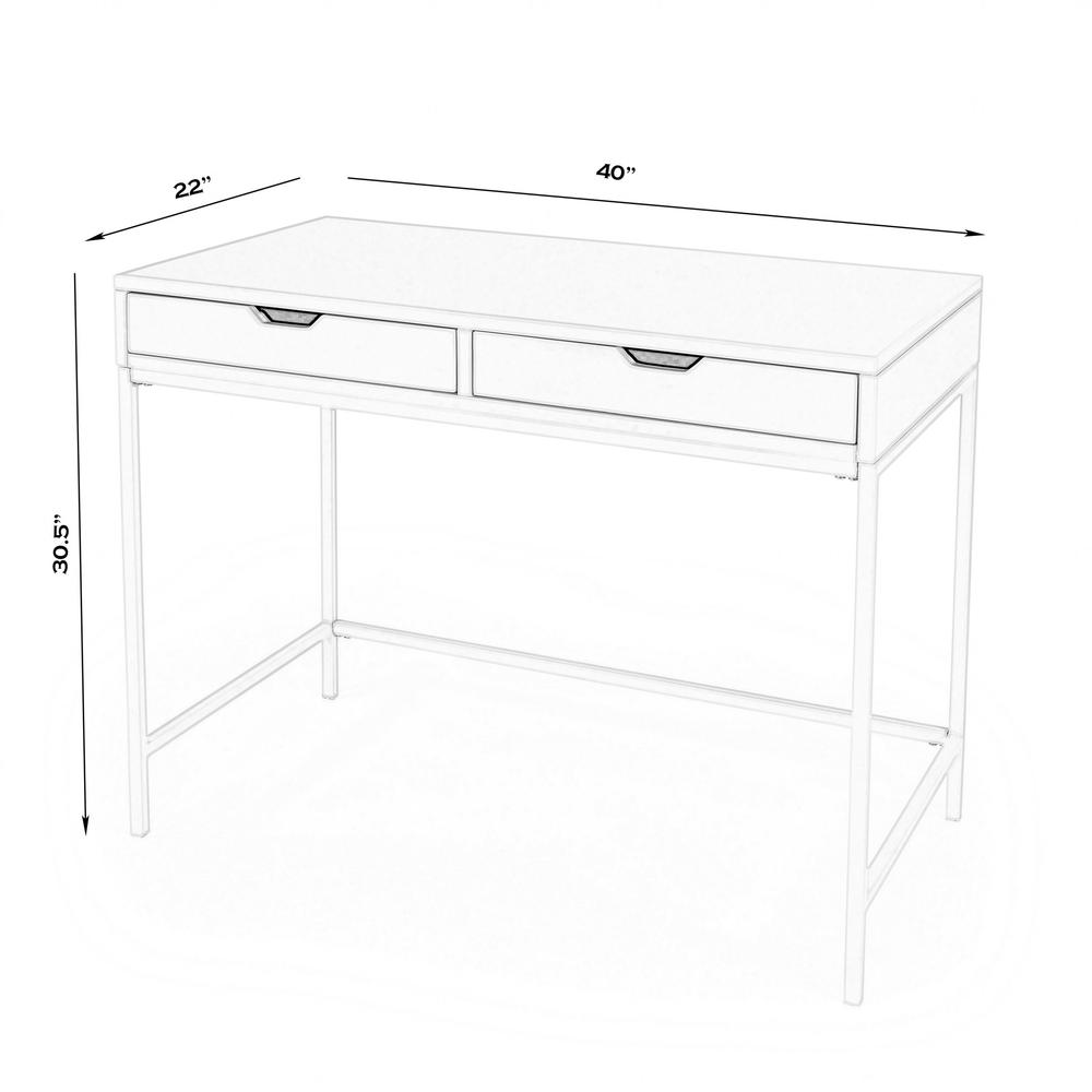 Modern Glossy White Desk. Picture 8