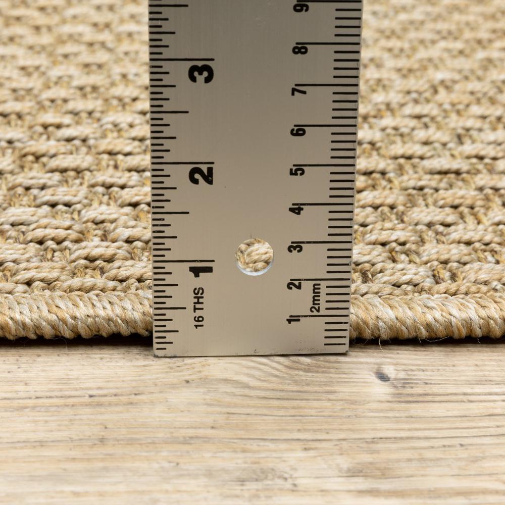 8’ Round Solid Sand Beige Indoor Outdoor Area Rug - 389479. Picture 3