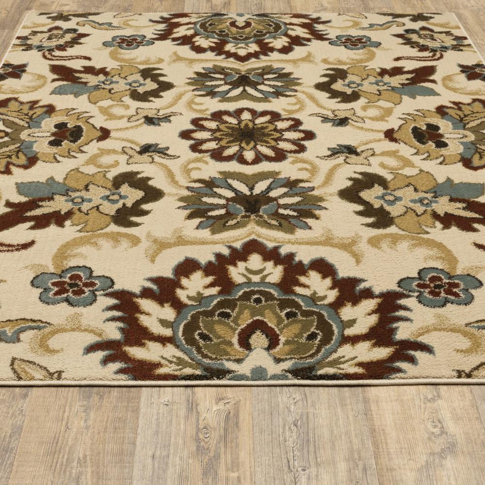 3’x5’ Ivory and Red Floral Vines Area Rug - 389505. Picture 4