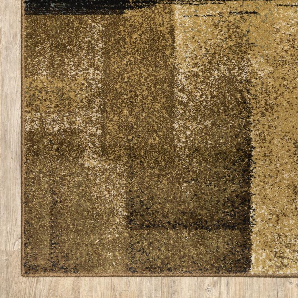 5’x7’ Brown and Beige Distressed Blocks Area Rug - 389514. Picture 6