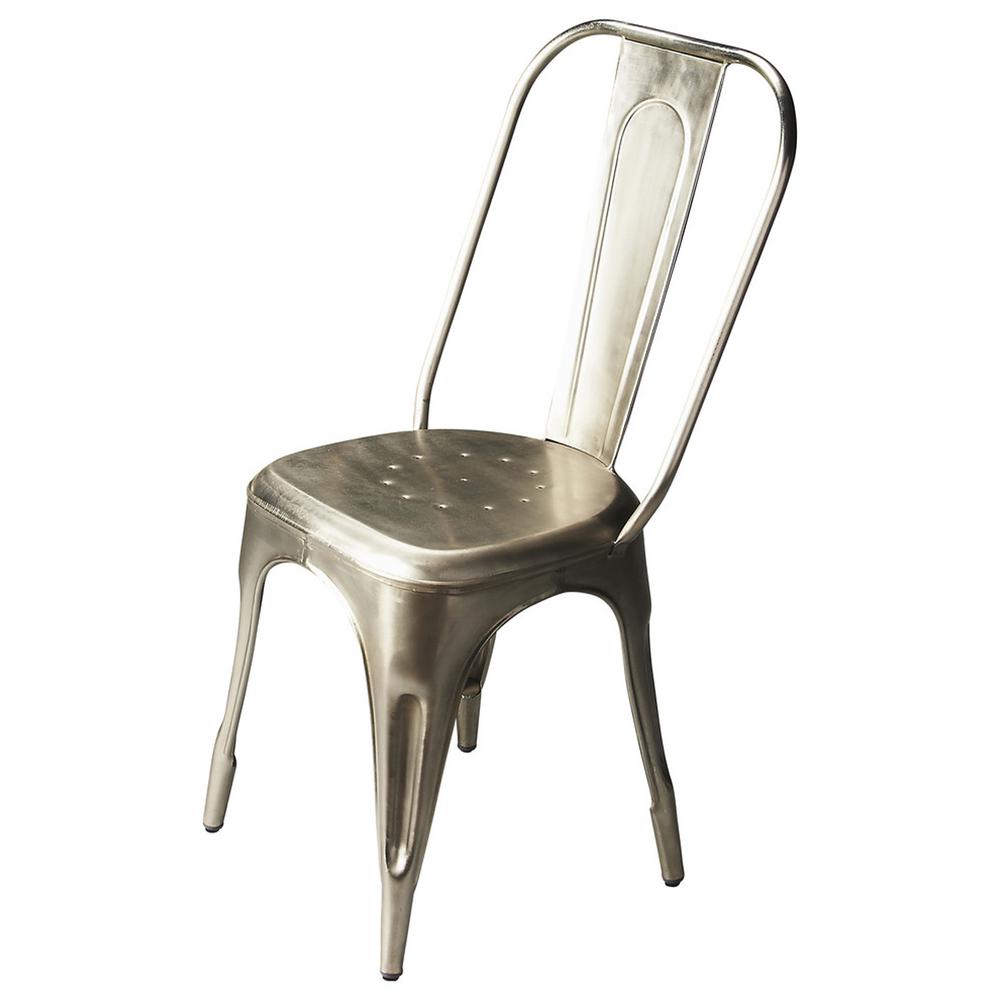 Silver Metal Dining Chair Silver. Picture 1