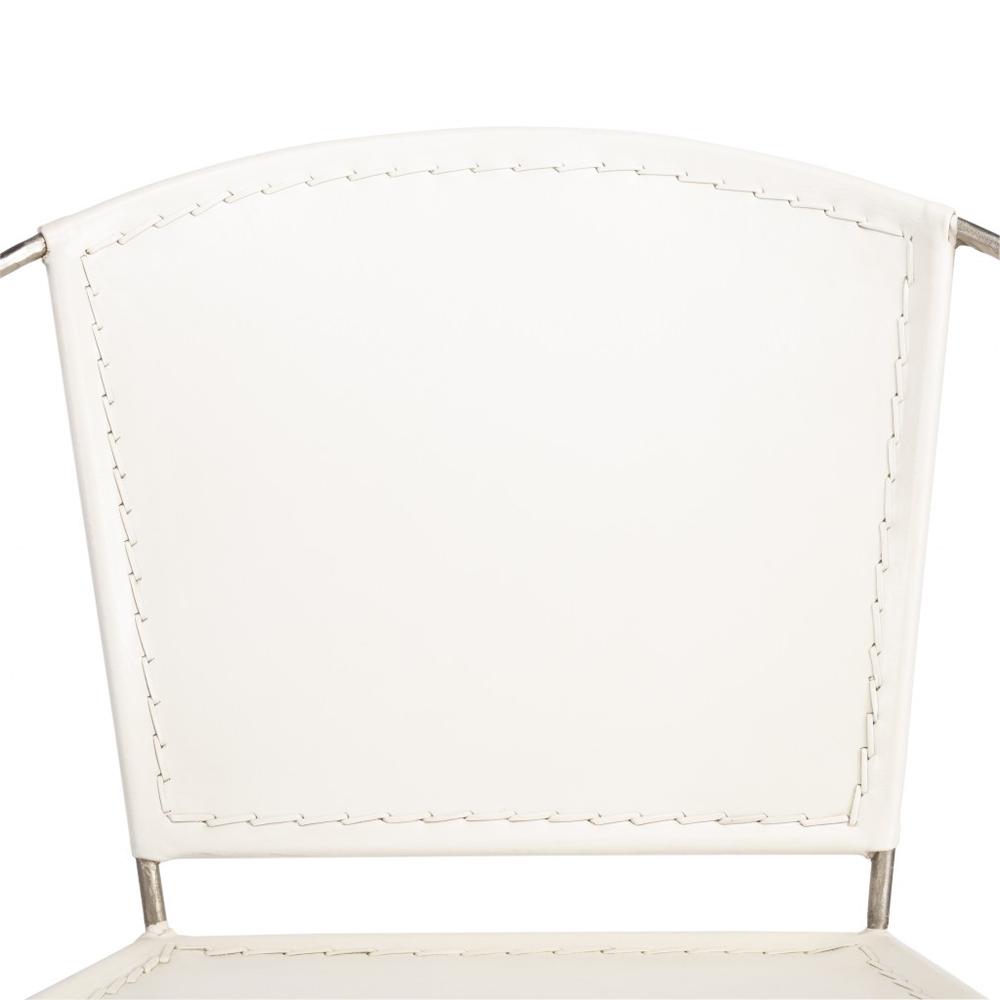 Modern Ring Shape White Leather Accent Chair White. Picture 5