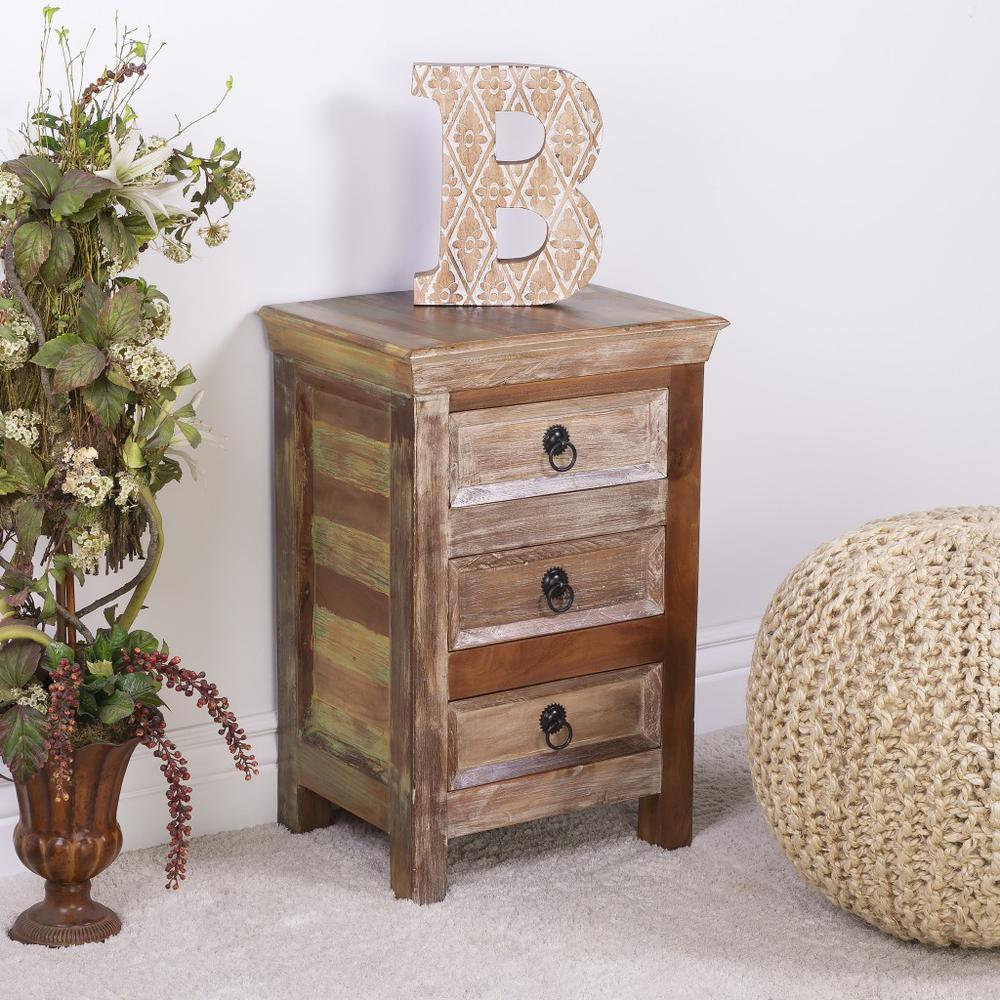 Modern Rustic Three Drawer Accent Chest. Picture 7