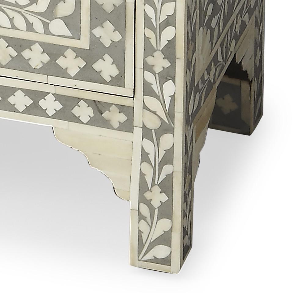 Vivienne Grey Bone Inlay Accent Chest Gray. Picture 4