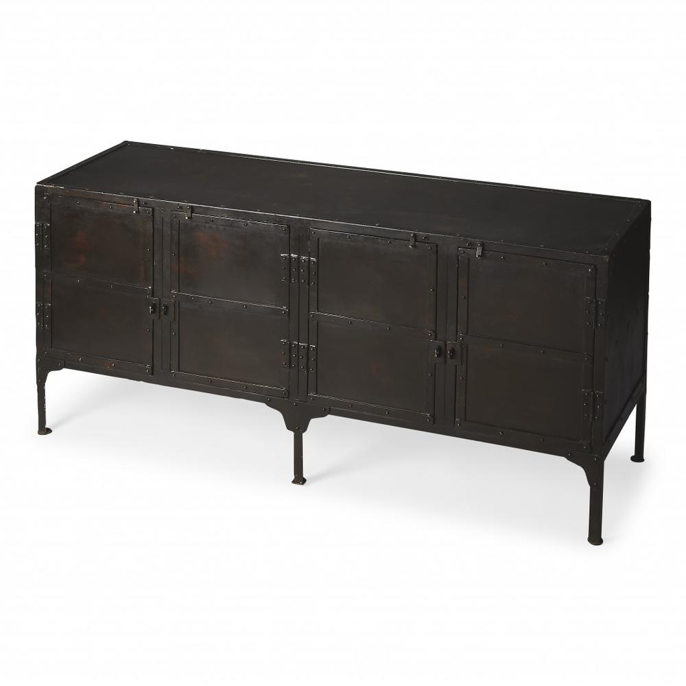 Owen Industrial Chic Console Cabinet Black. Picture 1