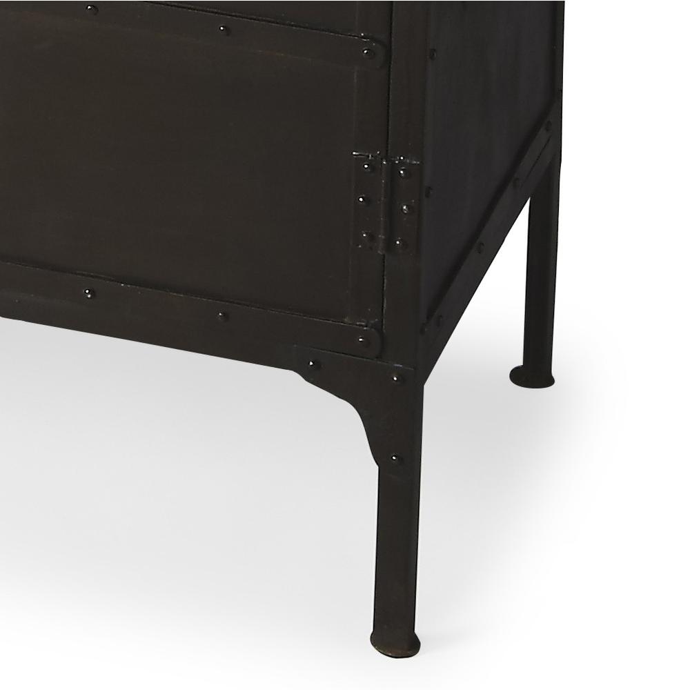 Owen Industrial Chic Console Cabinet Black. Picture 3