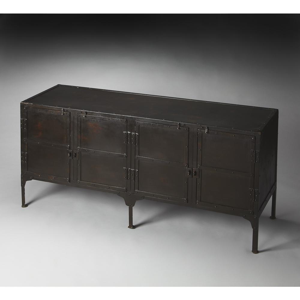 Owen Industrial Chic Console Cabinet Black. Picture 4