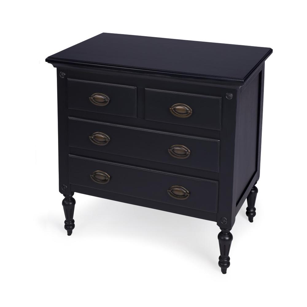 Easterbrook Black 4 Drawer Chest Black. Picture 1