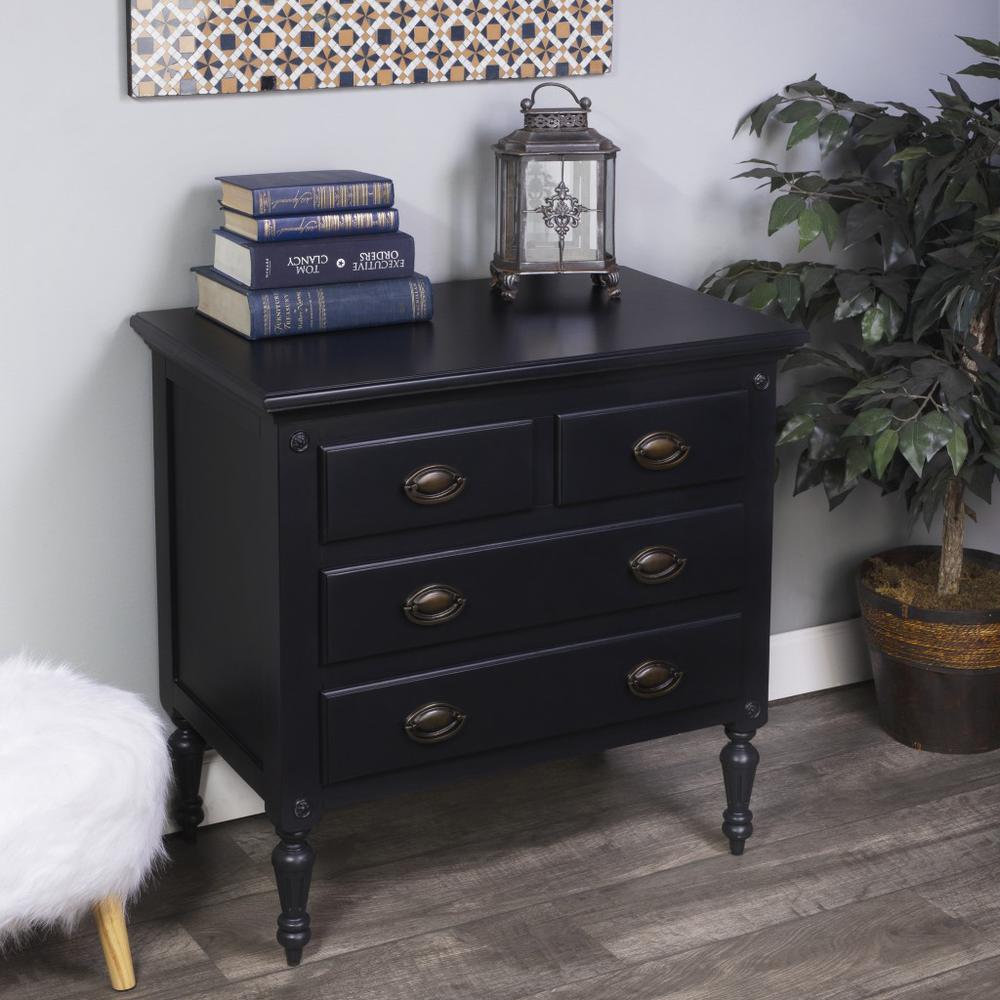 Easterbrook Black 4 Drawer Chest Black. Picture 6