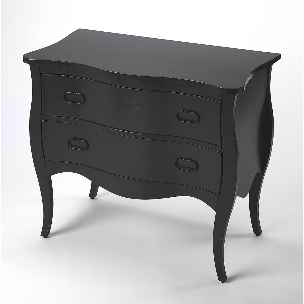 Black 2 Drawer Chest. Picture 1