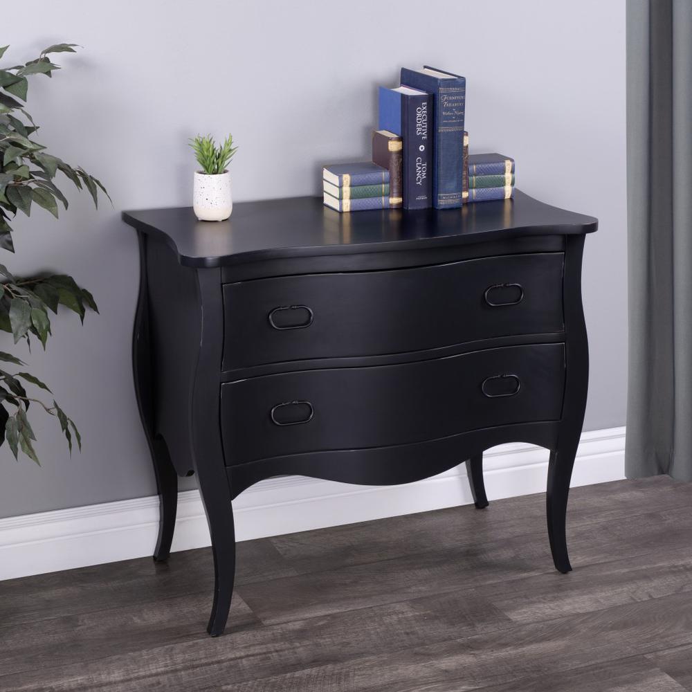 Black 2 Drawer Chest. Picture 6
