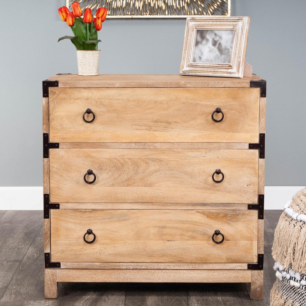 Forster Natural Mango Campaign Chest Natural Wood. Picture 8