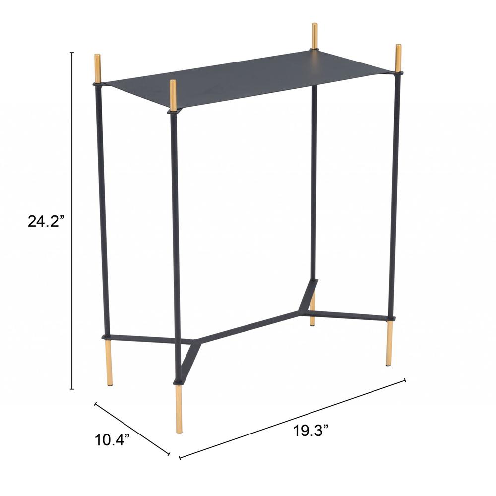 Moderna Black and Gold Accent Side Table Gold & Black. Picture 7