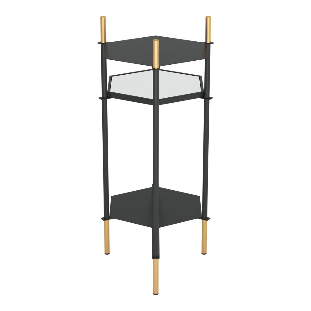 Moderna 3 Level Black and Gold Accent Side Table Gold & Black. Picture 4
