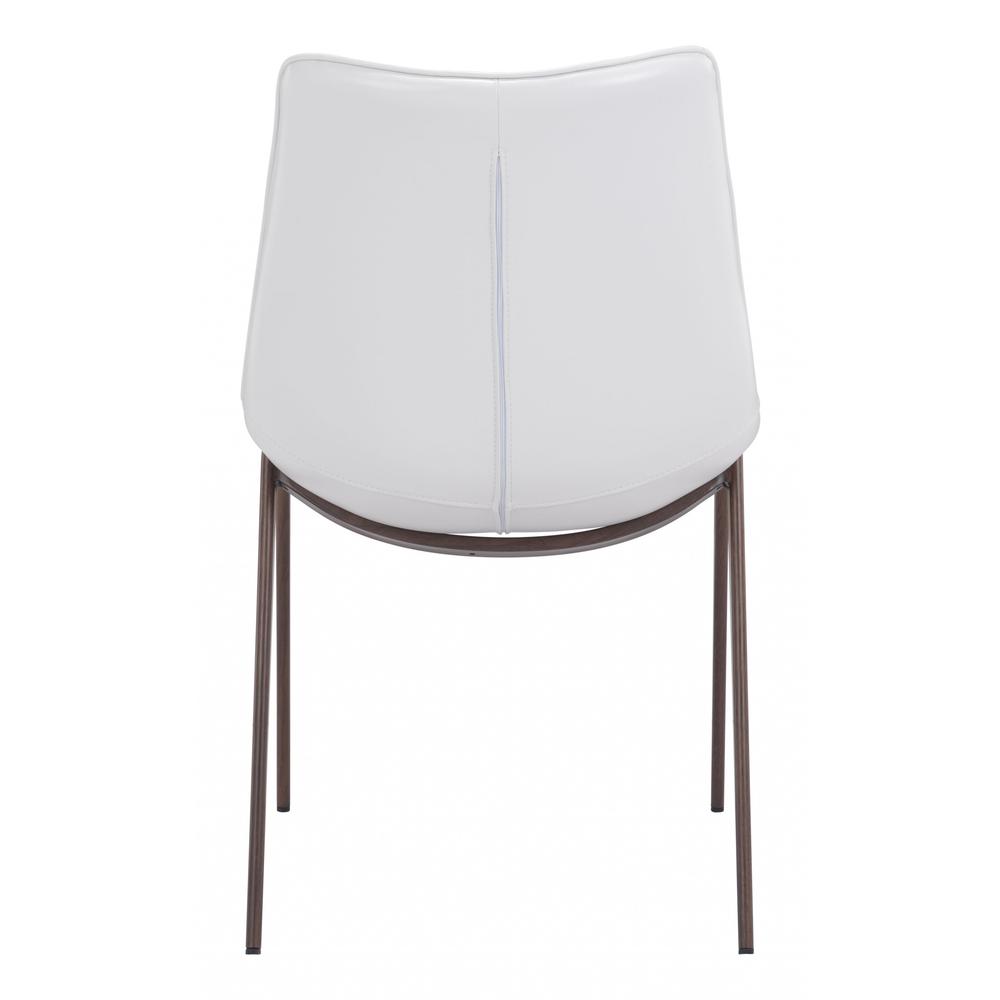 Stich White Faux Leather Side or Dining Chairs Set of 2 Chairs White & Walnut. Picture 5