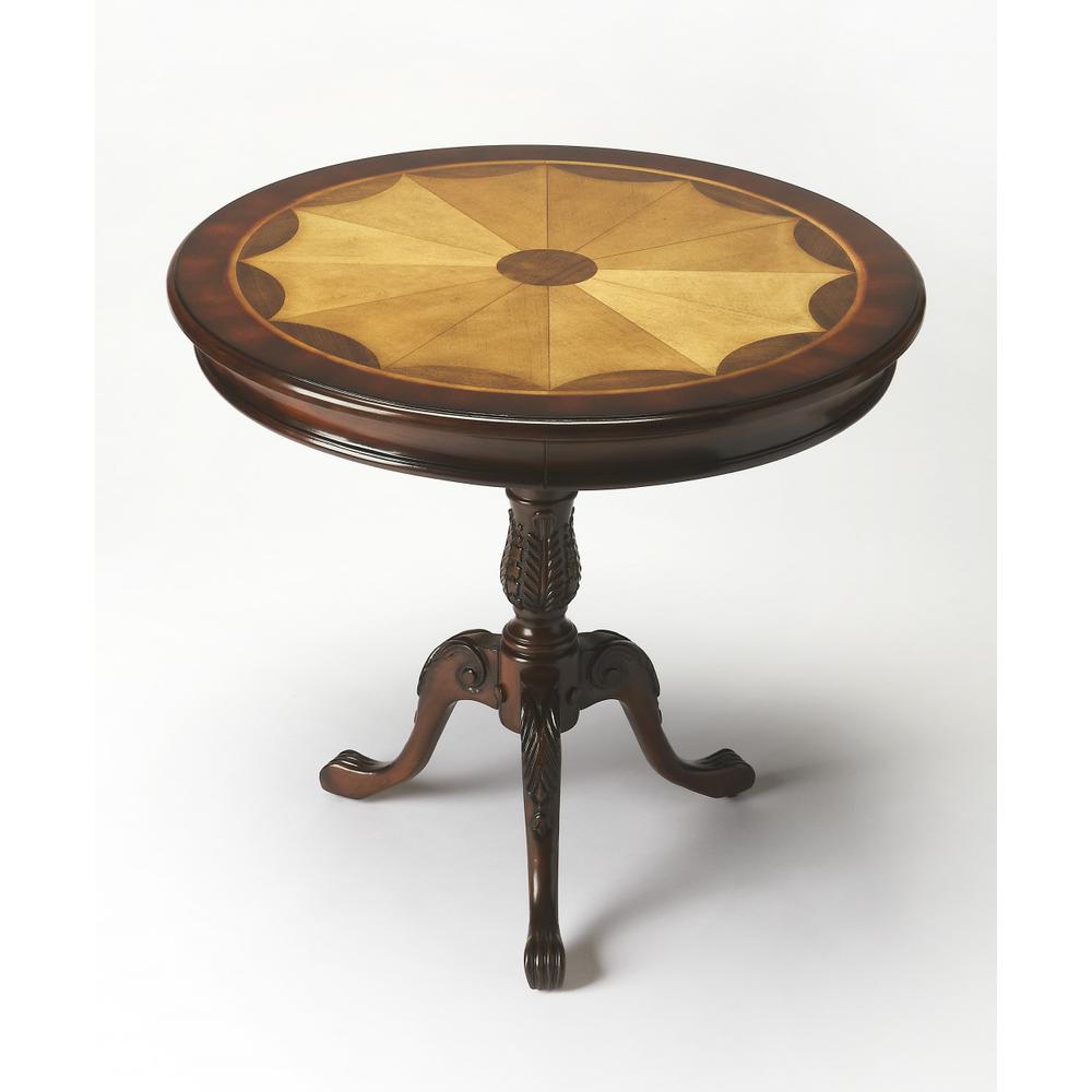 Traditional Cherry Round Pedestal Table. Picture 1
