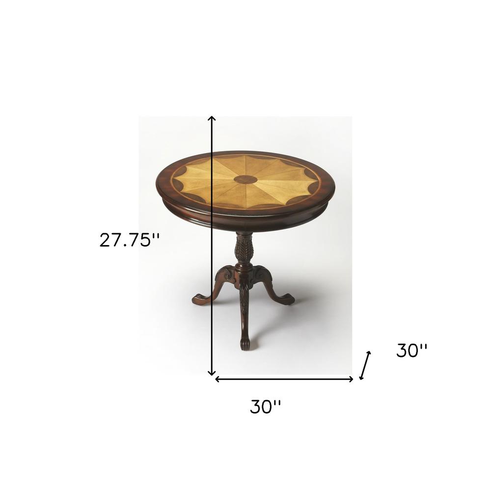 Traditional Cherry Round Pedestal Table. Picture 4