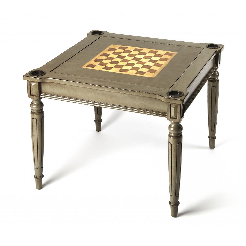 Silver Satin Multi Game Table. Picture 1